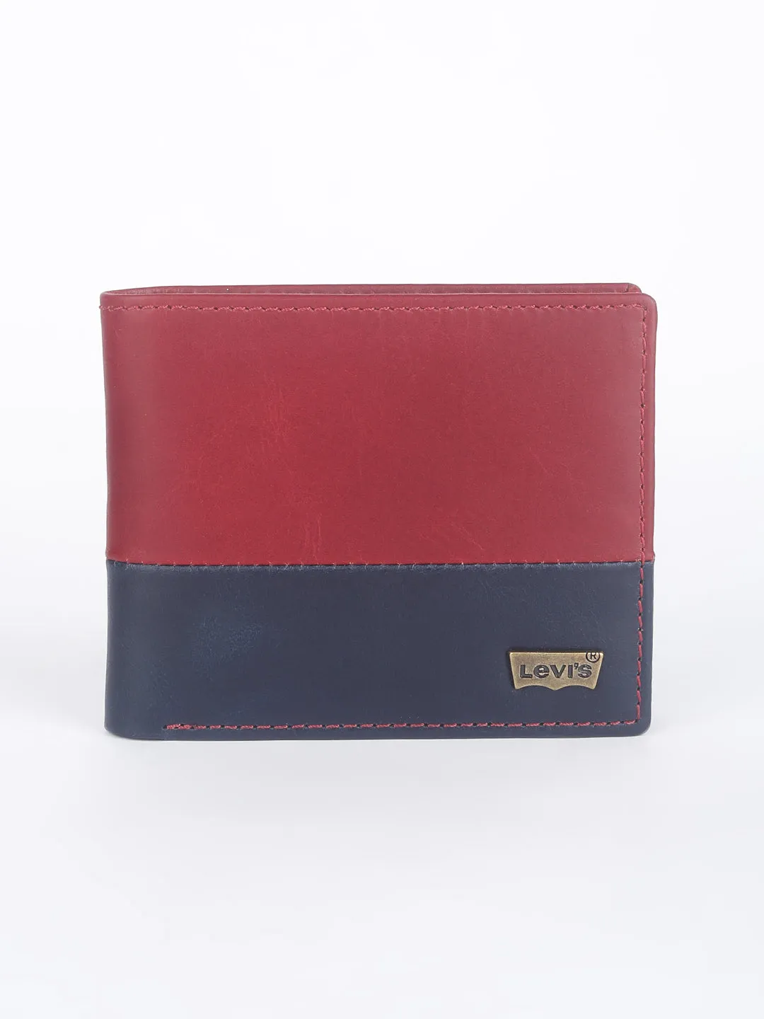 Men's Red Colorblock Bi-Fold Wallet