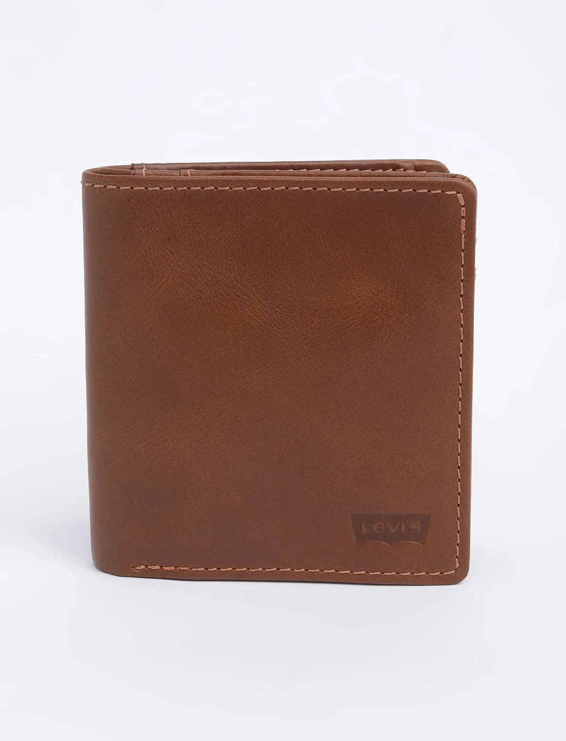 Men's Tan Solid Bi-Fold Wallet