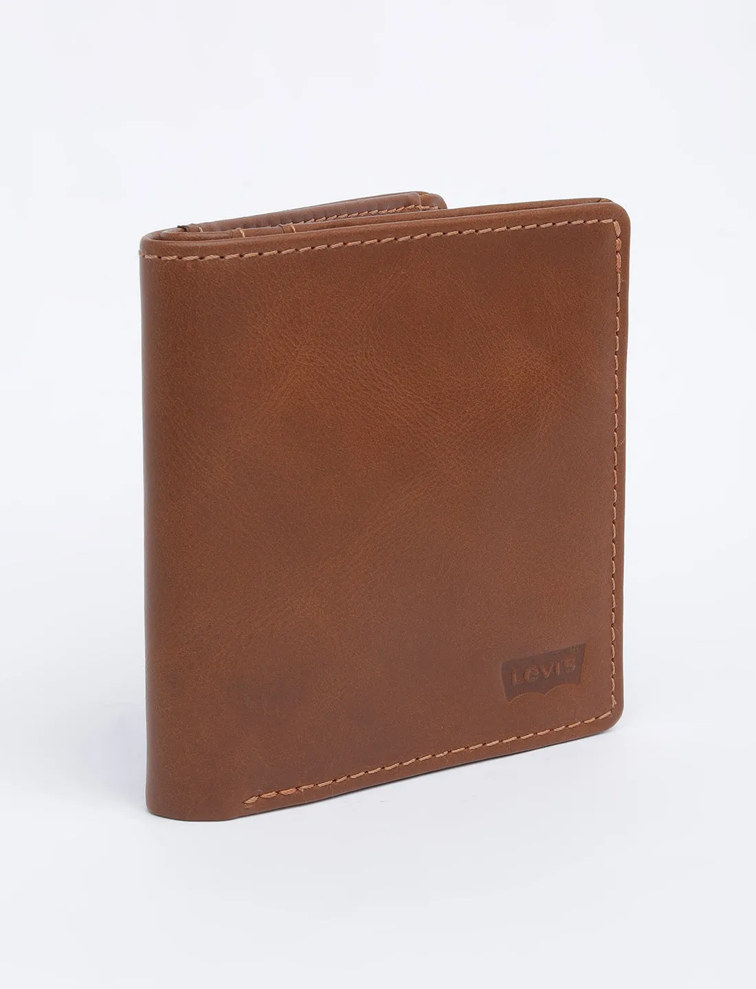 Men's Tan Solid Bi-Fold Wallet