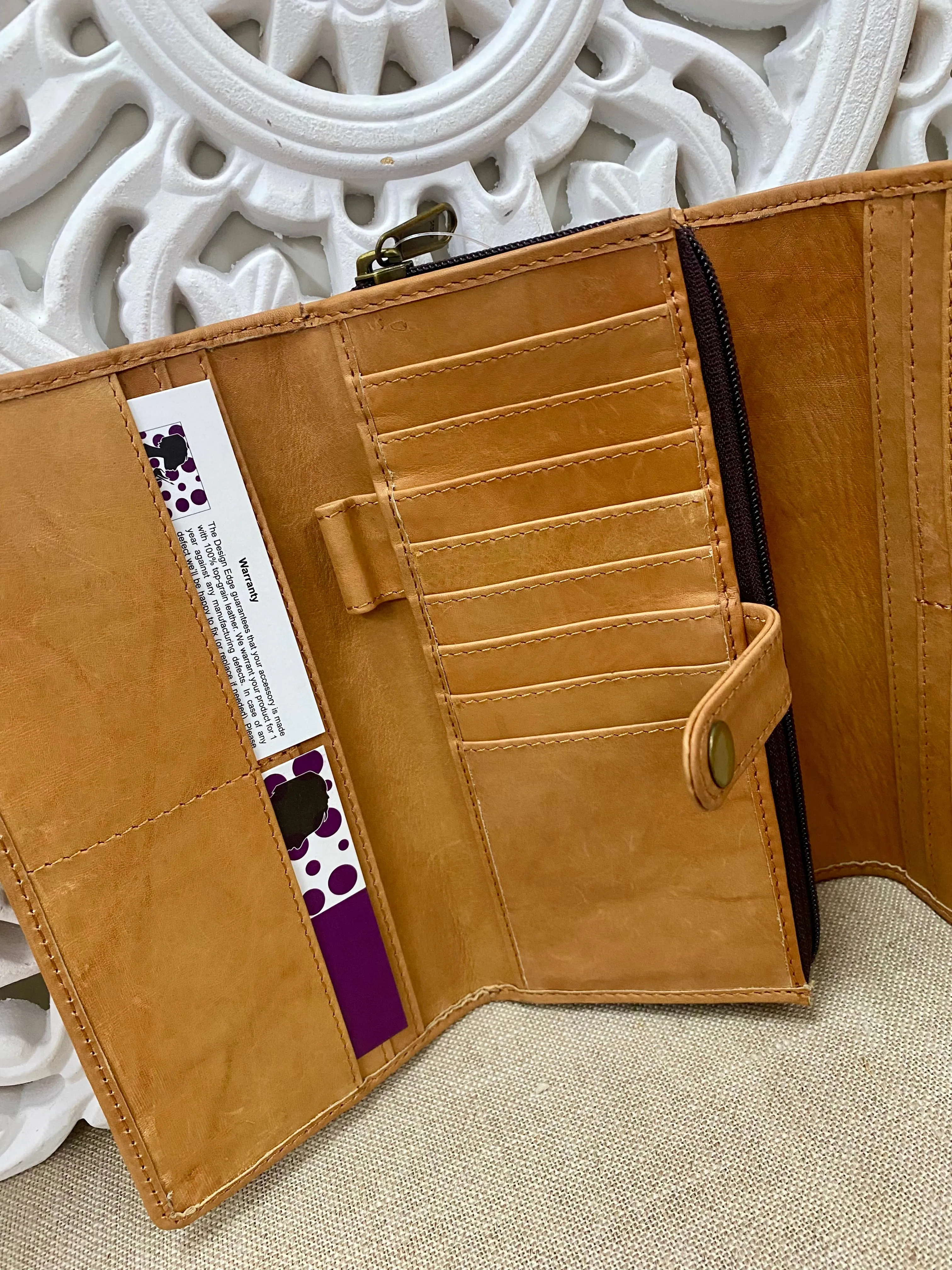 New York Ladies Cowhide Wallet  Tan