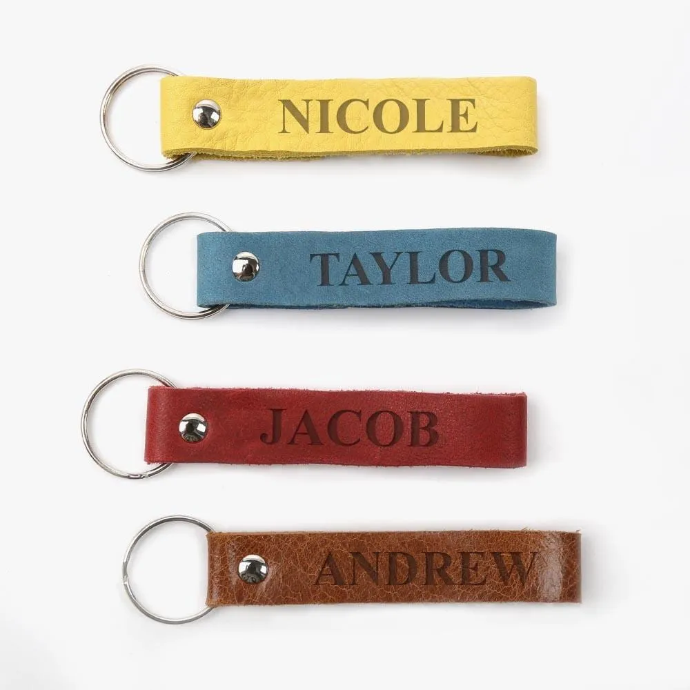 Personalized Genuine Leather Keychain