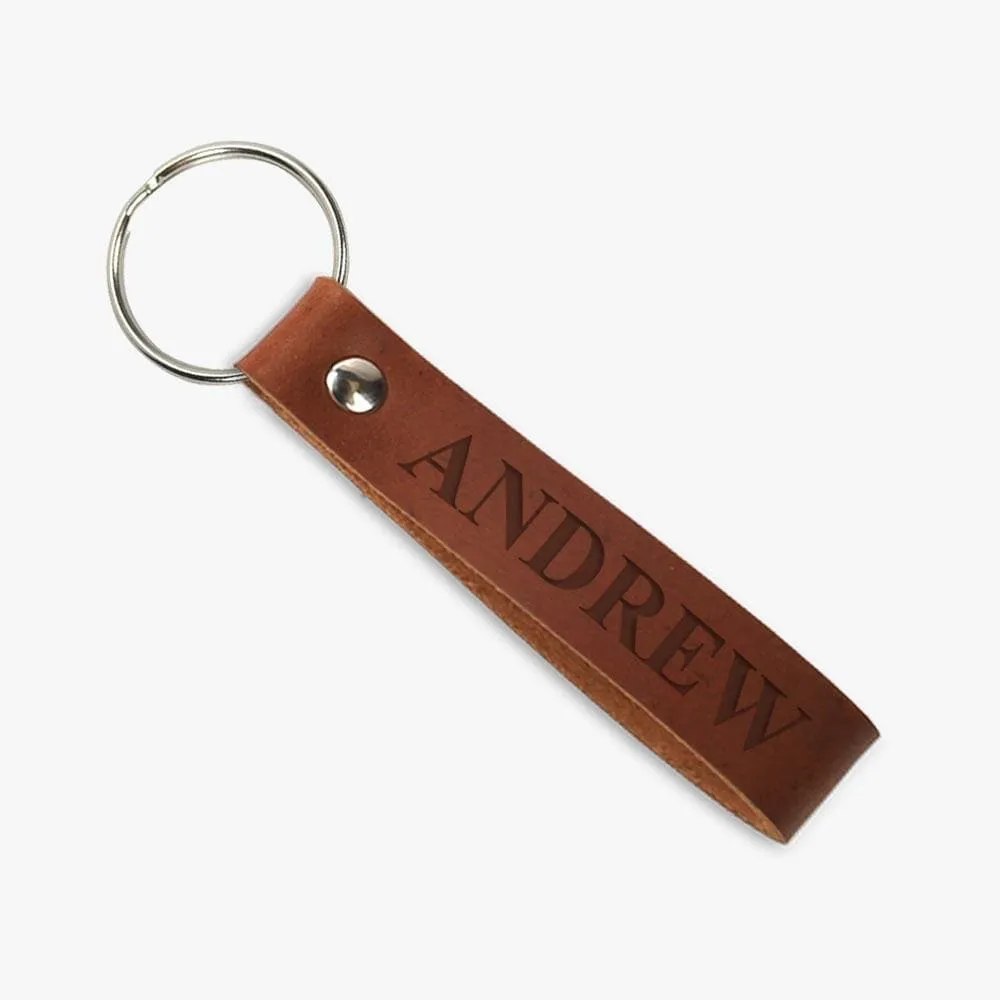 Personalized Genuine Leather Keychain