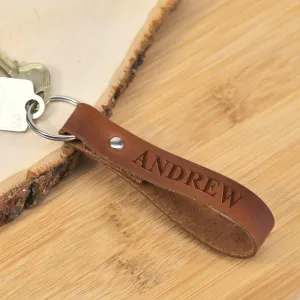Personalized Genuine Leather Keychain