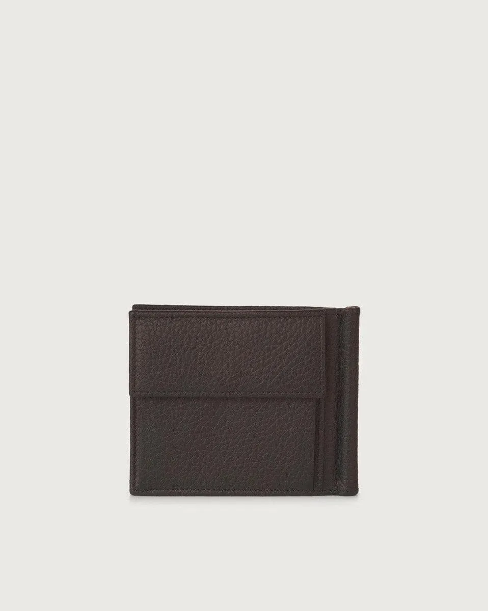 Portafoglio bi-fold con placca logo