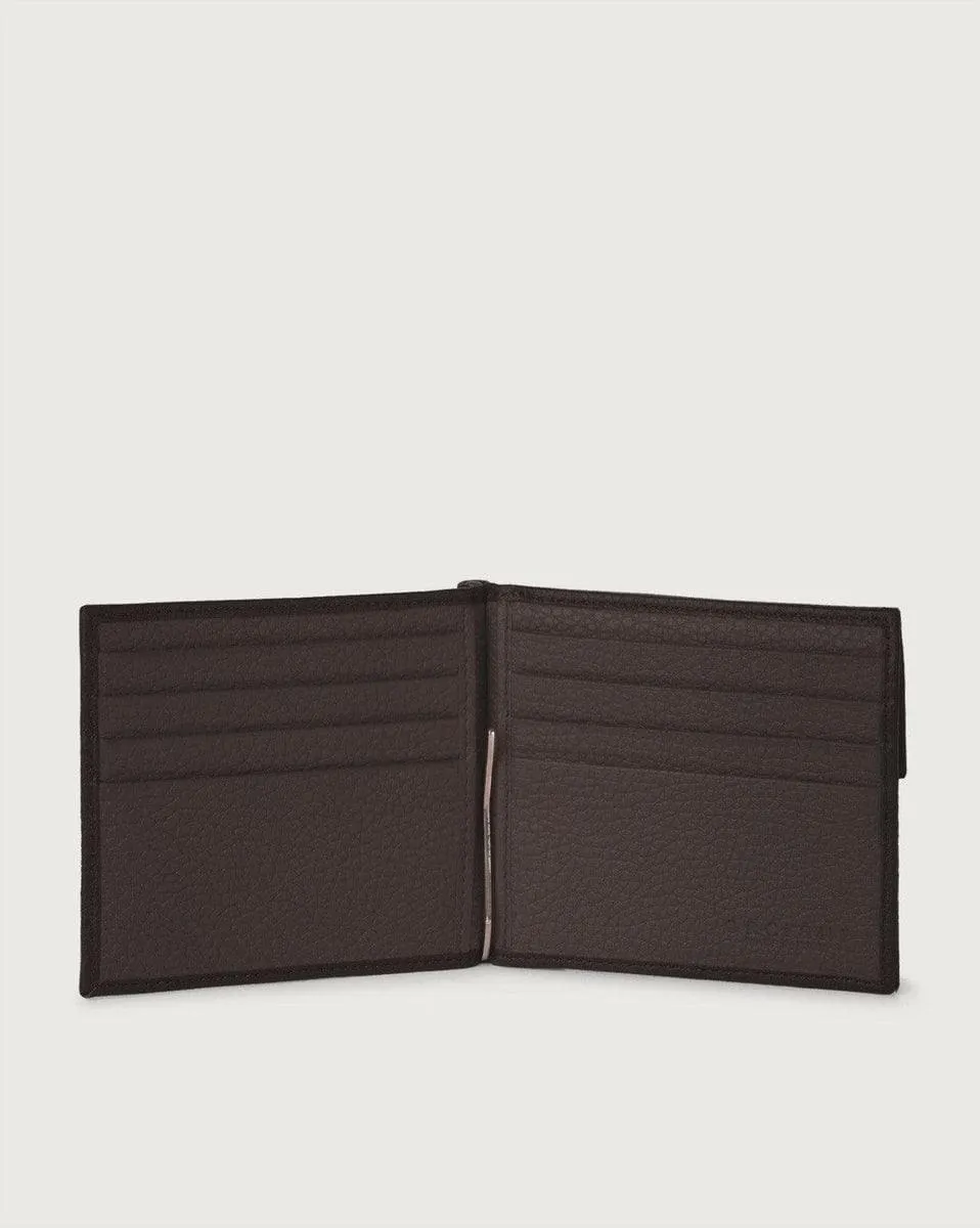 Portafoglio bi-fold con placca logo