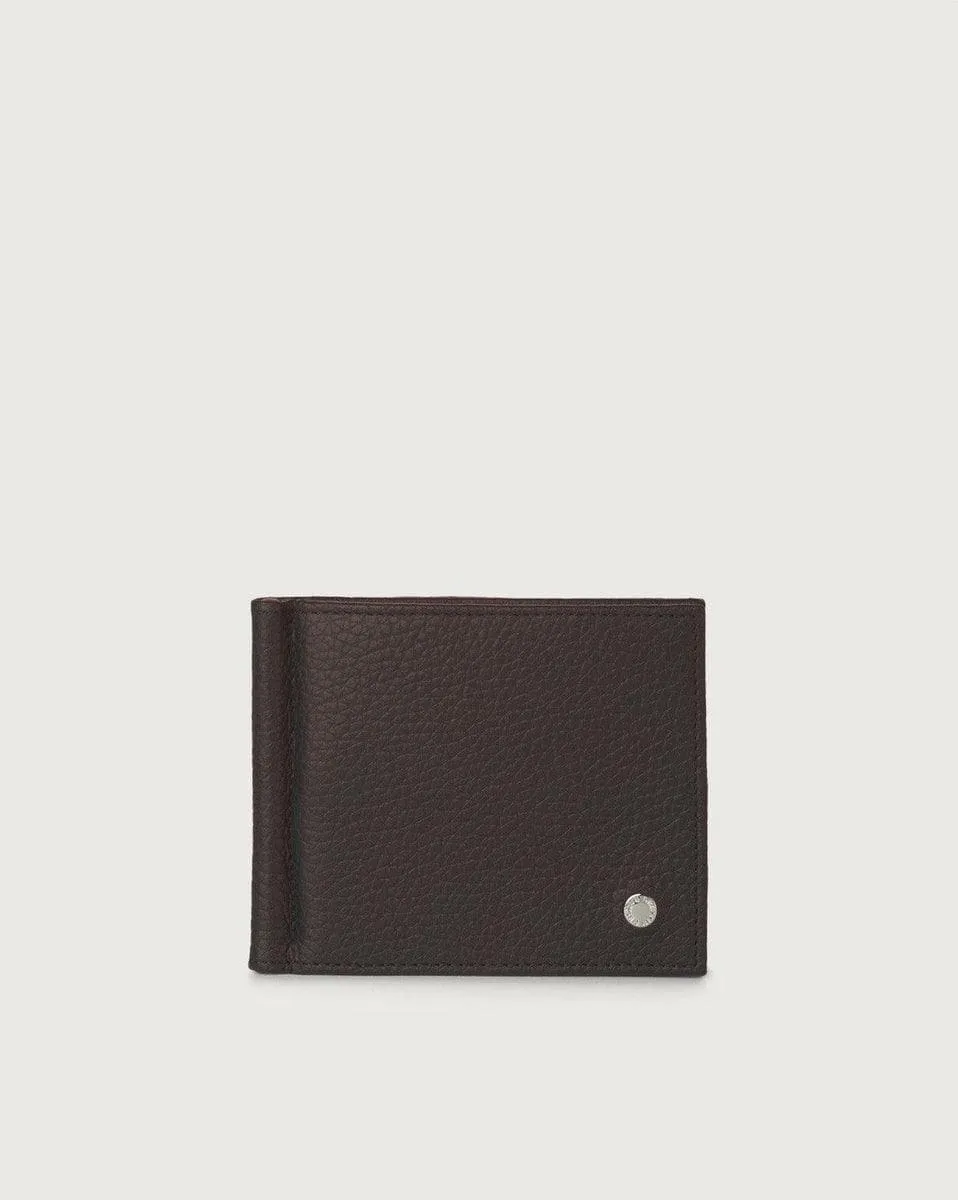 Portafoglio bi-fold con placca logo