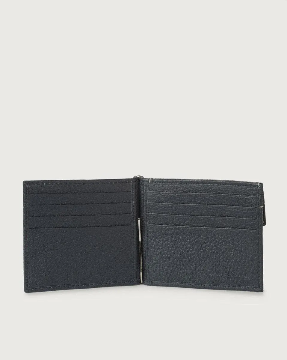 Portafoglio bi-fold con placca logo