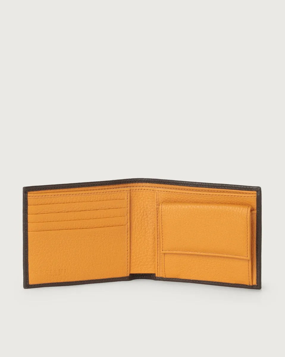 Portafoglio bi-fold in pelle con portamonete