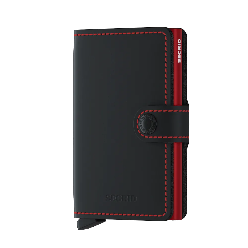 Secrid Mini Wallet - Matte Black-Red
