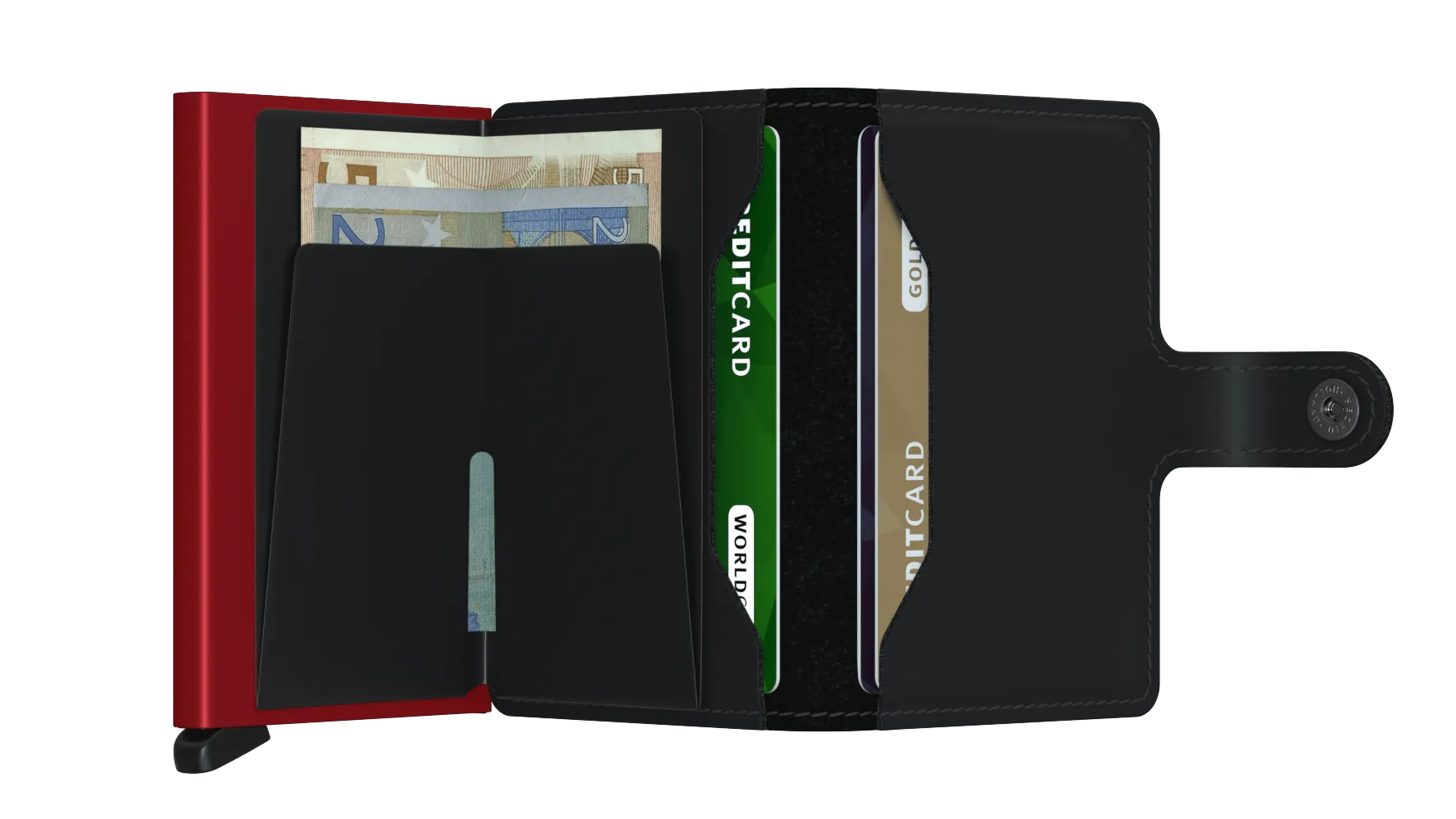 Secrid Mini Wallet - Matte Black-Red