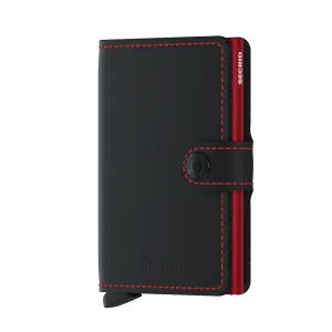Secrid Mini Wallet - Matte Black-Red