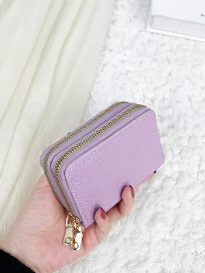 SHEIN Double Zipper Wallet Business Card Holder Wallet