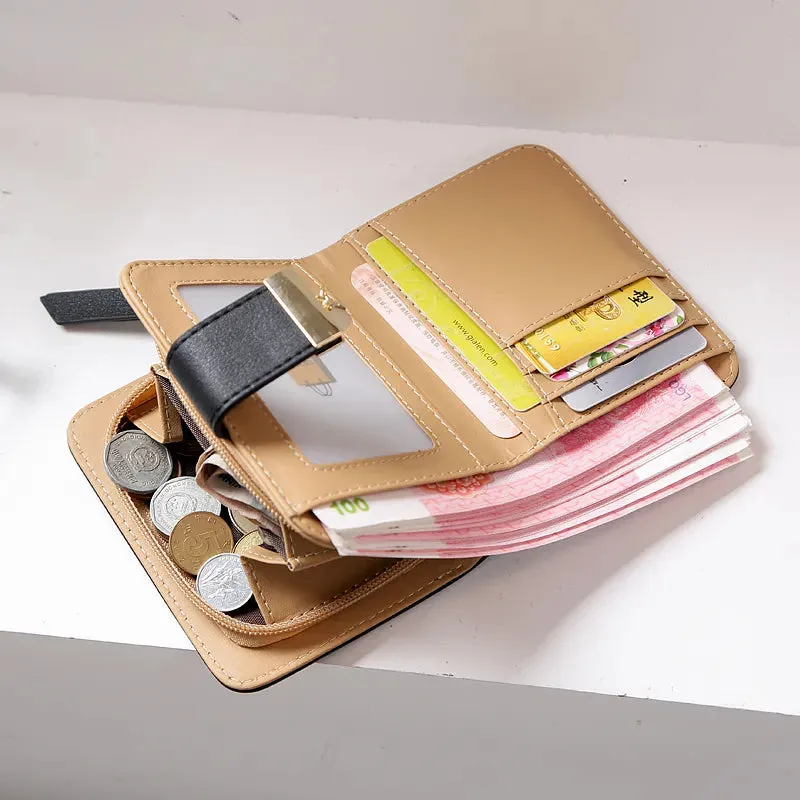 Short Zipper Leather Wallets