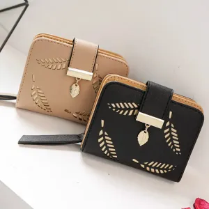 Short Zipper Leather Wallets