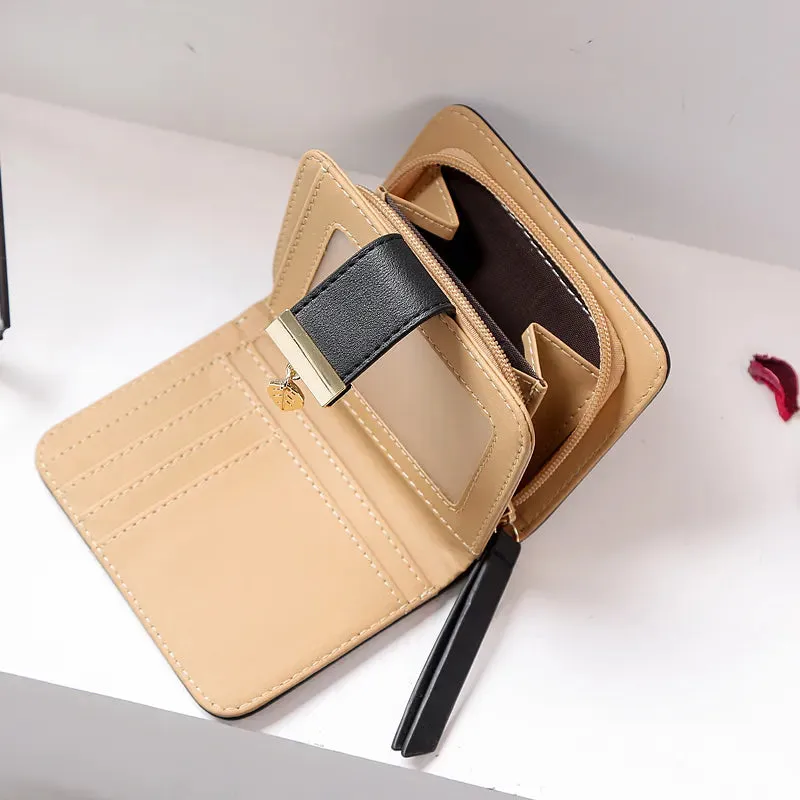 Short Zipper Leather Wallets