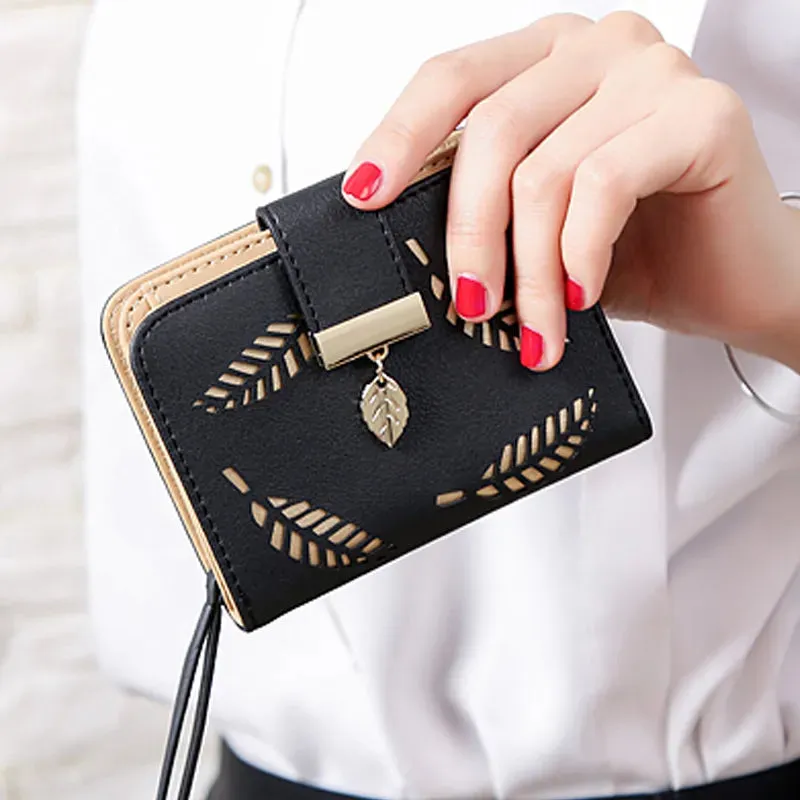 Short Zipper Leather Wallets
