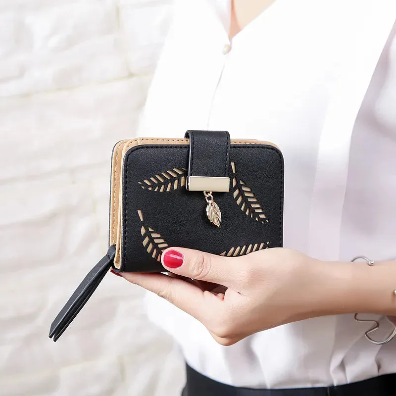 Short Zipper Leather Wallets