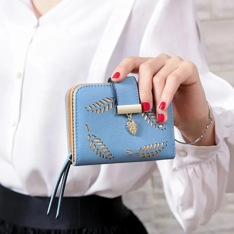 Short Zipper Leather Wallets