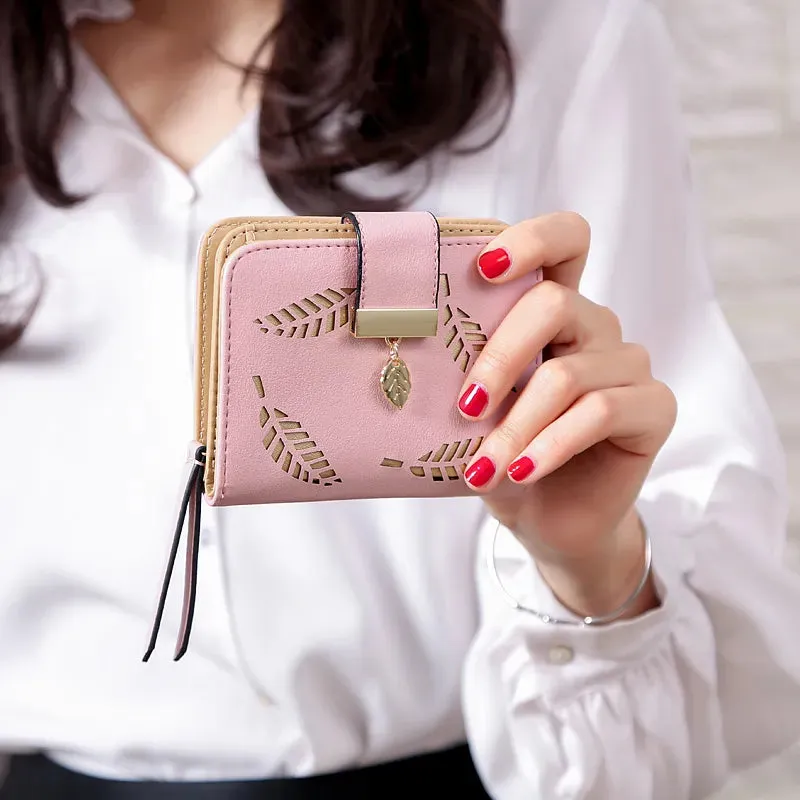 Short Zipper Leather Wallets