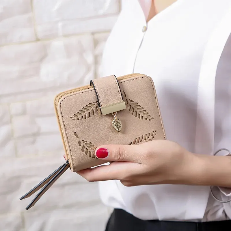 Short Zipper Leather Wallets