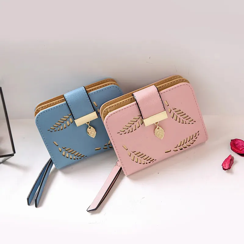Short Zipper Leather Wallets