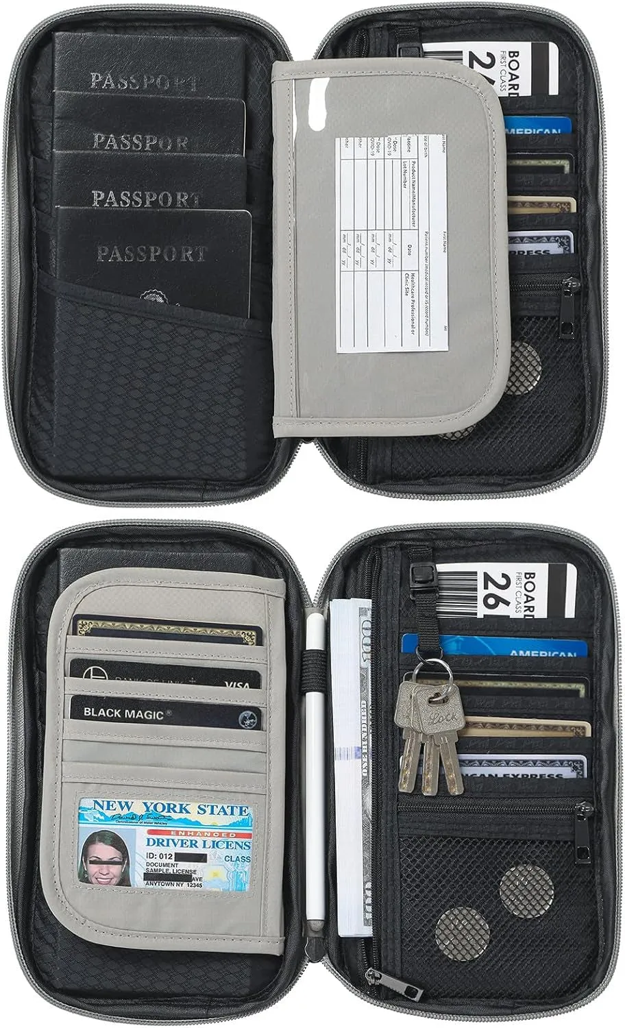 VanFn RFID Travel Passport Wallet, Family Passport Holder, Trip Document Organizer P.Travel Series
