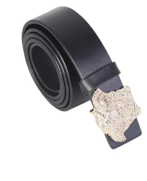 Versace crystal diamond 3D mens medusa head leather belt