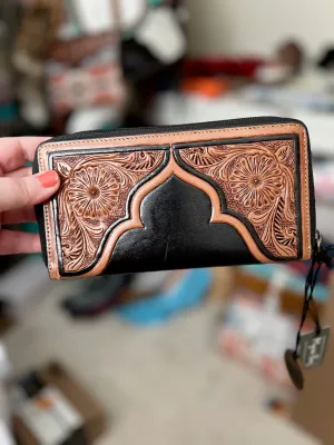 Western Crimson Square Zip Wallet by Myra