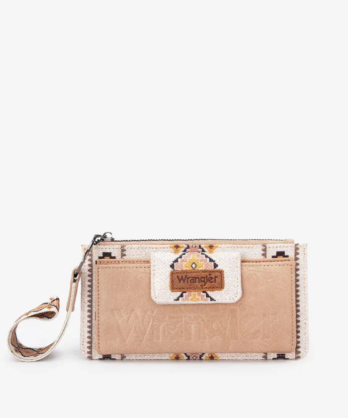 WG139-W013JN Wrangler Aztec Print Bi-Fold Wallet Wristlet