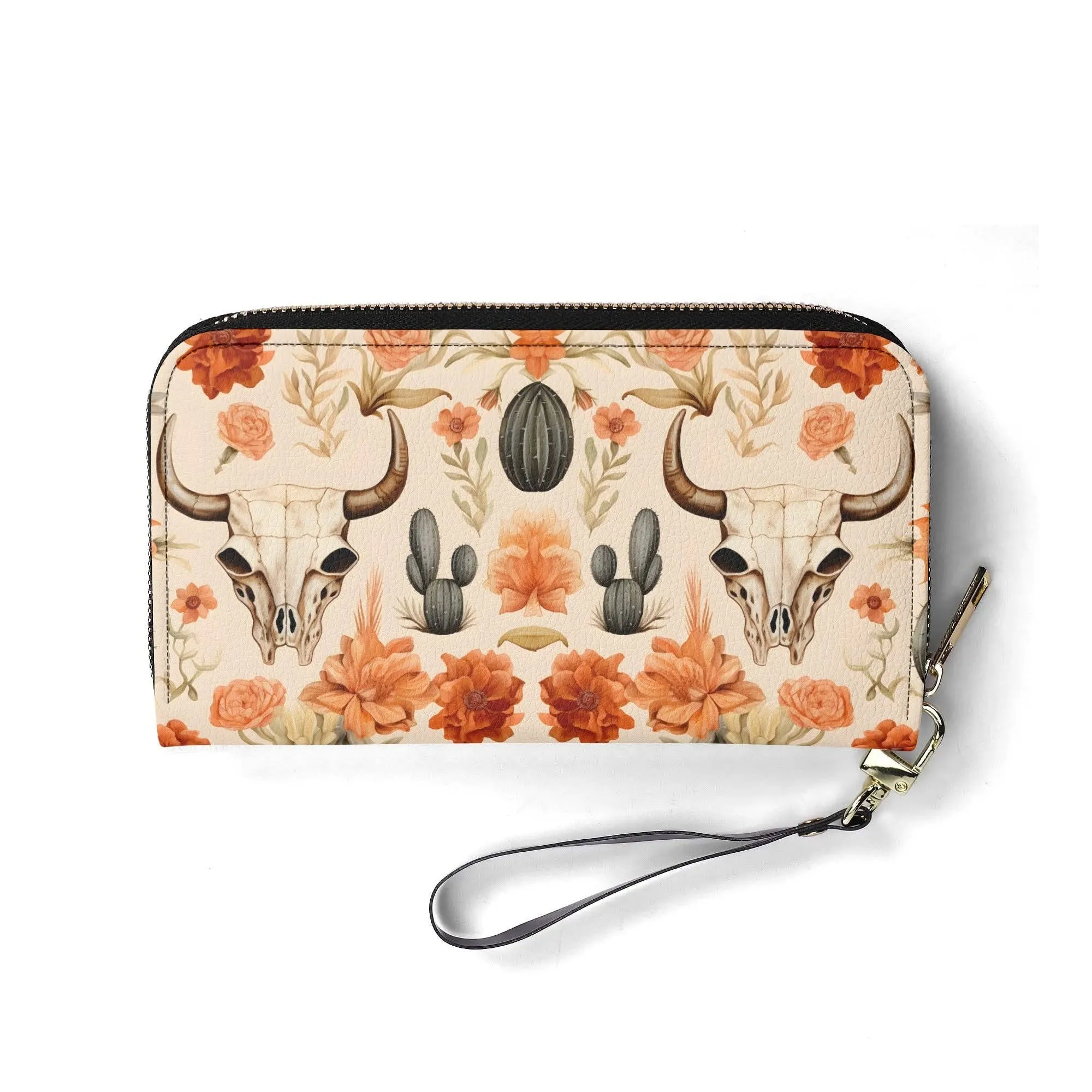 Wild West Western PU Leather Zip Up Wallet Handbag