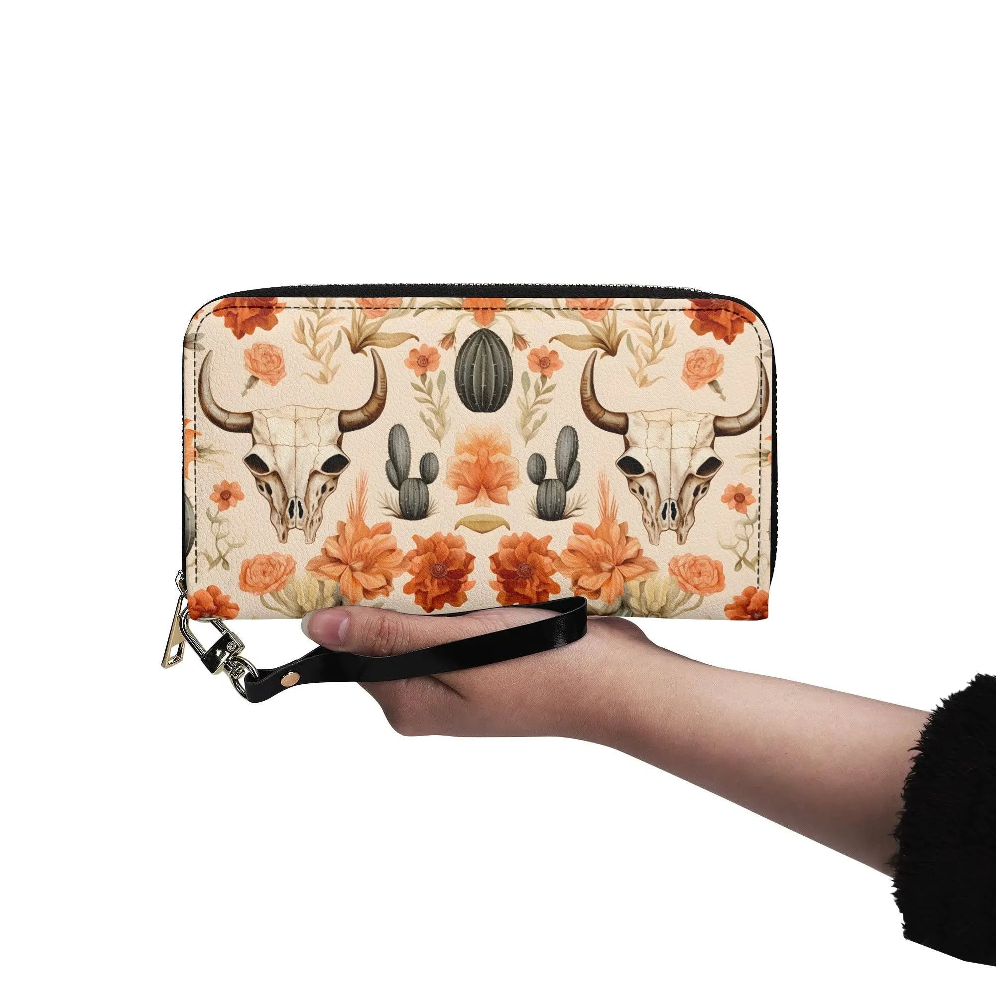 Wild West Western PU Leather Zip Up Wallet Handbag