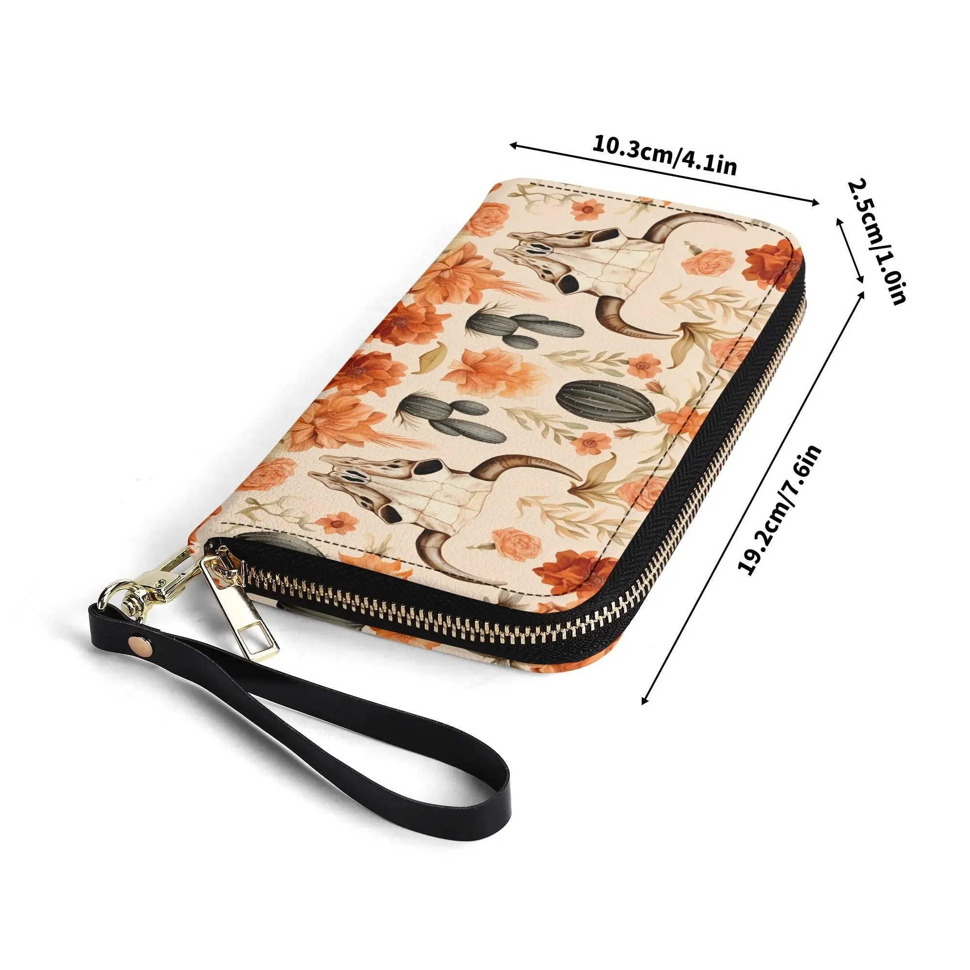 Wild West Western PU Leather Zip Up Wallet Handbag
